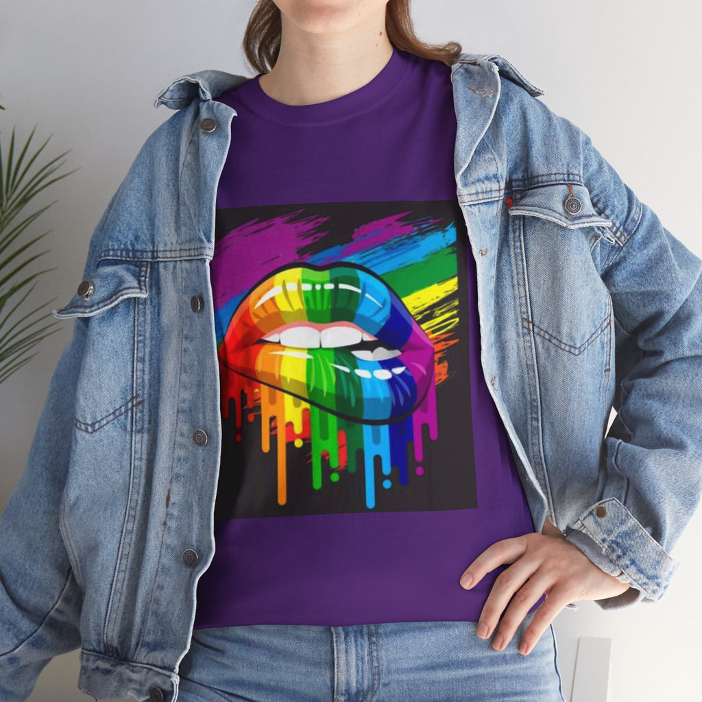 T-Shirt — Rainbow Drip Lips Pride Graphic Tee