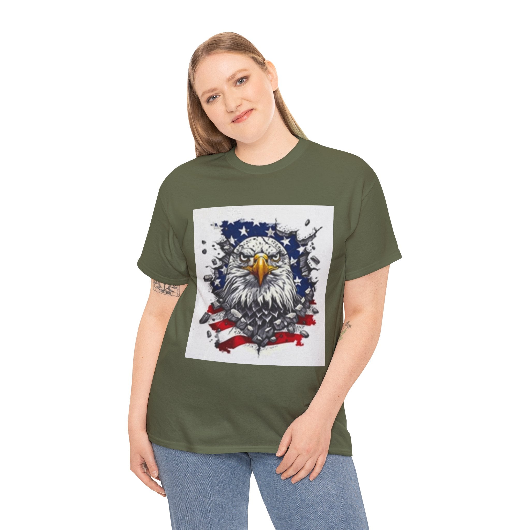 Eagle American Flag T-Shirt — Patriotic Bald Eagle Graphic Tee for 4th of July