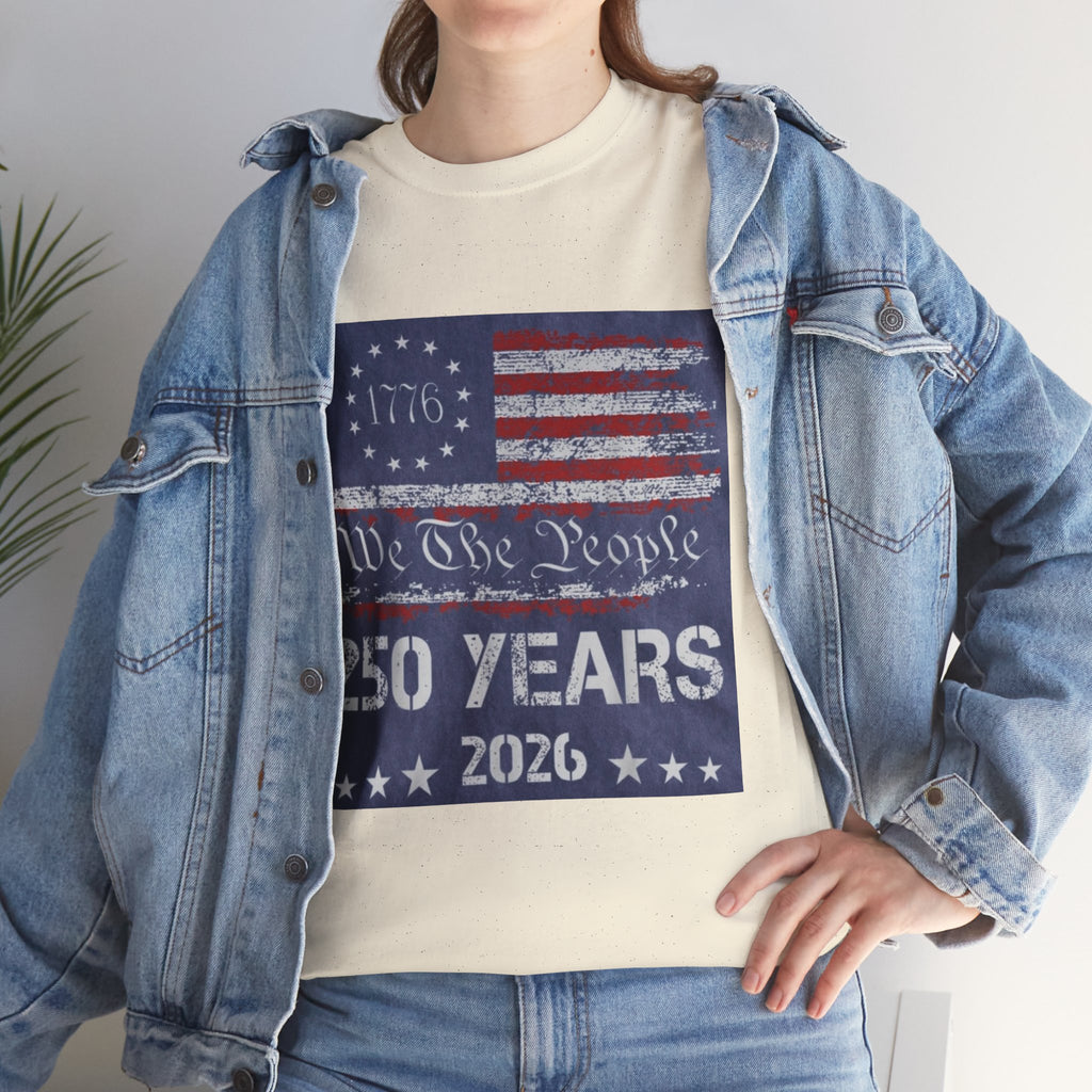T-Shirt — Vintage 'We The People 250 Years 2026' Patriotic American Flag Tee