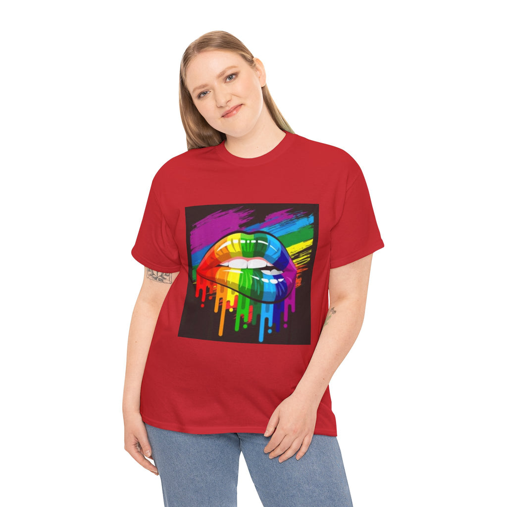 T-Shirt — Rainbow Drip Lips Pride Graphic Tee
