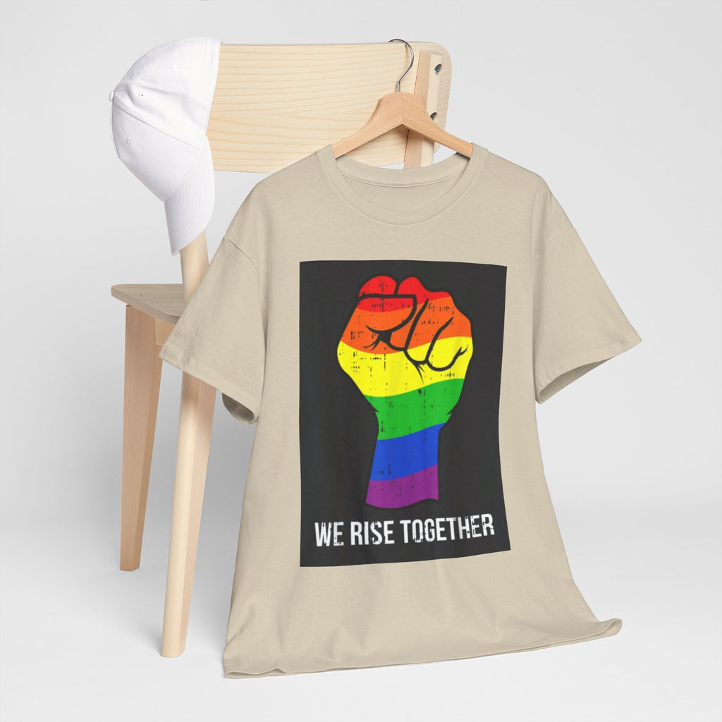 We Rise Together Rainbow Fist T-Shirt