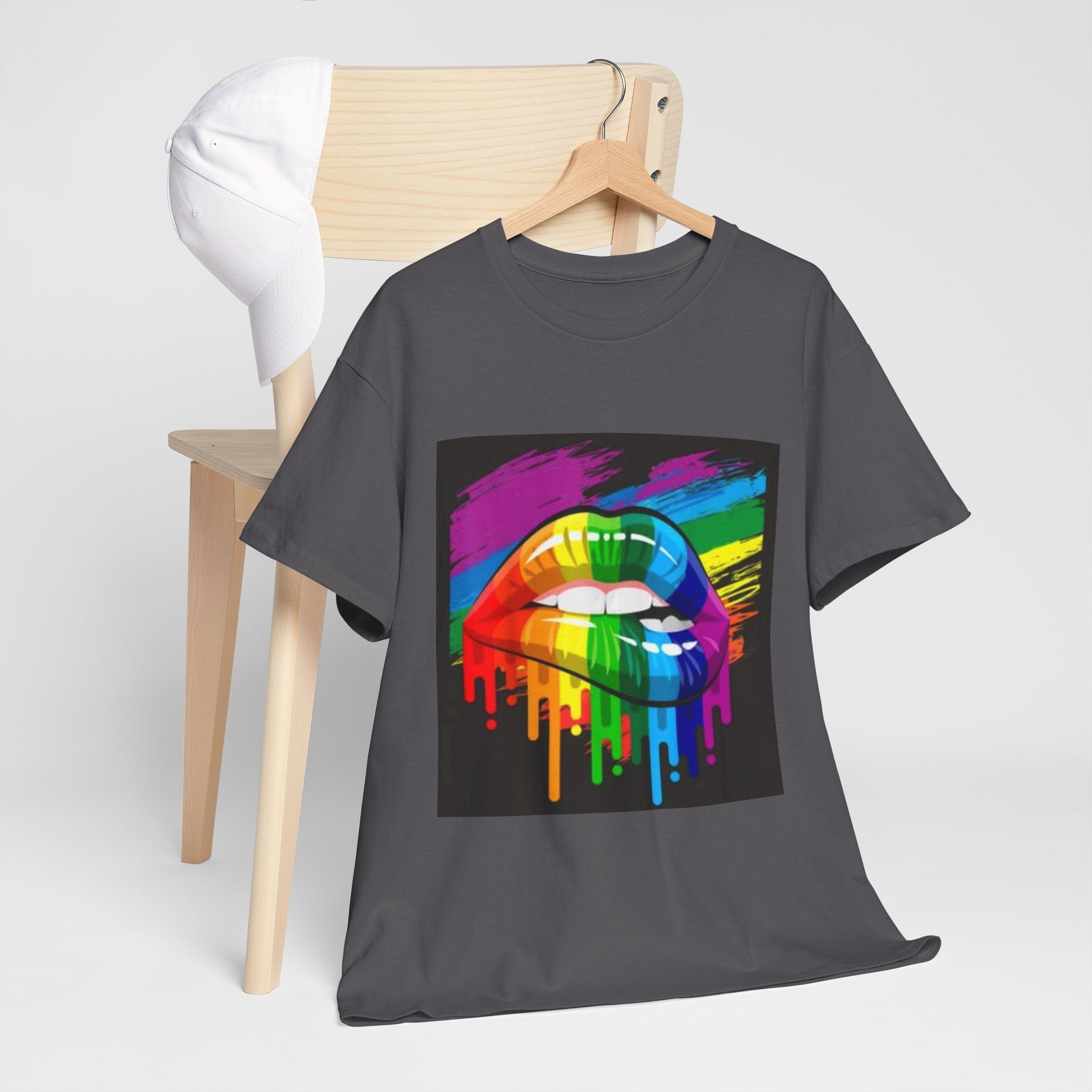 T-Shirt — Rainbow Drip Lips Pride Graphic Tee
