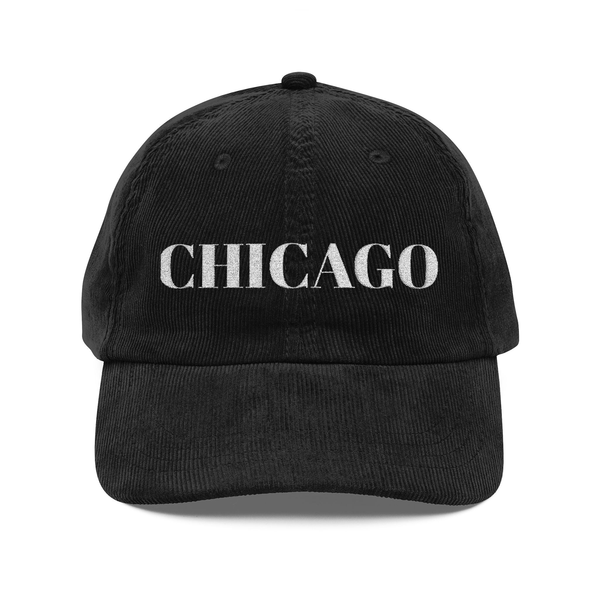Chicago Embroidered Corduroy Cap — Vintage City Baseball Hat Unisex