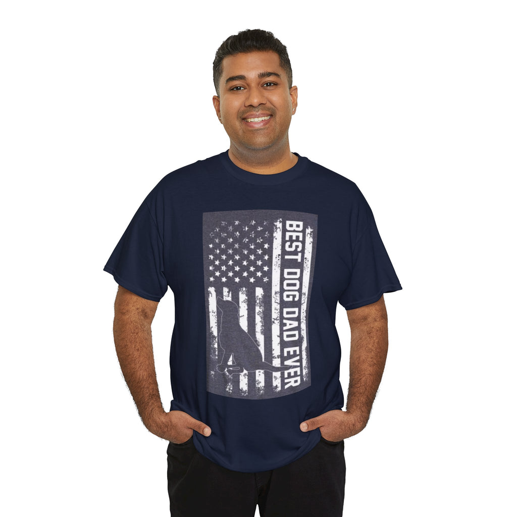 Best Dog Dad Ever T-Shirt – Patriotic American Flag Dog Dad Tee