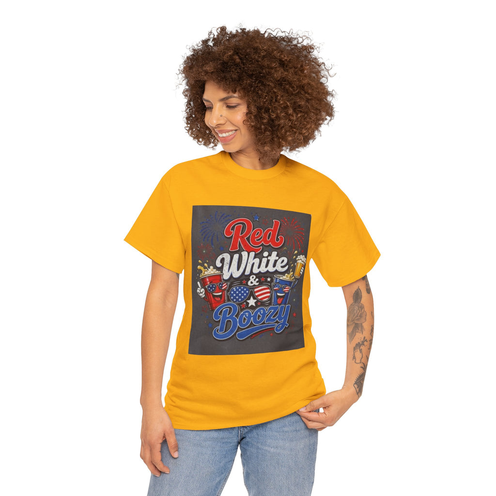 Red White & Boozy T-Shirt – Patriotic 4th of July Party Tee
