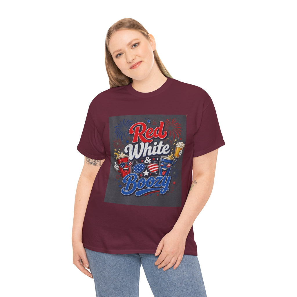 Red White & Boozy T-Shirt – Patriotic 4th of July Party Tee