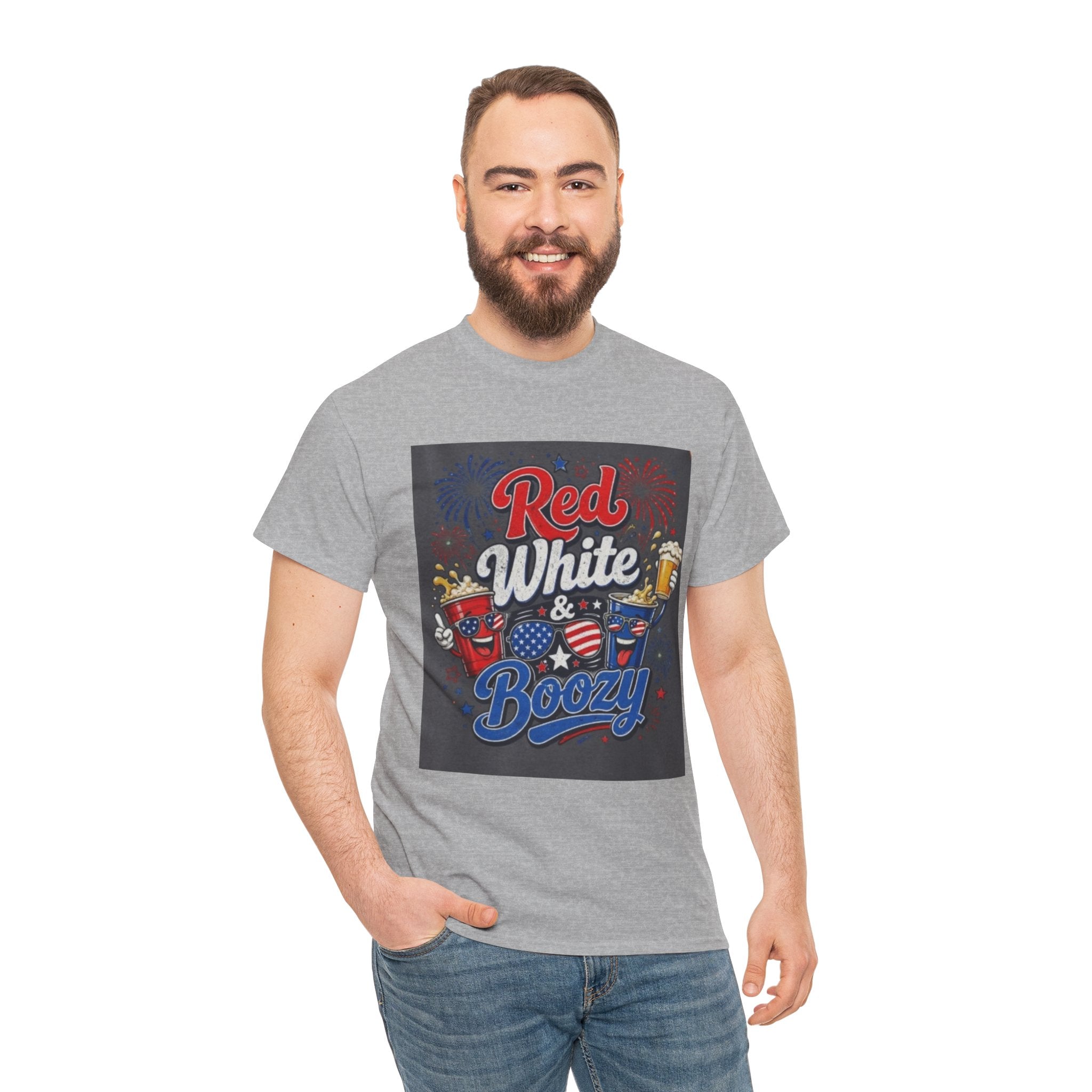 Red White & Boozy T-Shirt – Patriotic 4th of July Party Tee