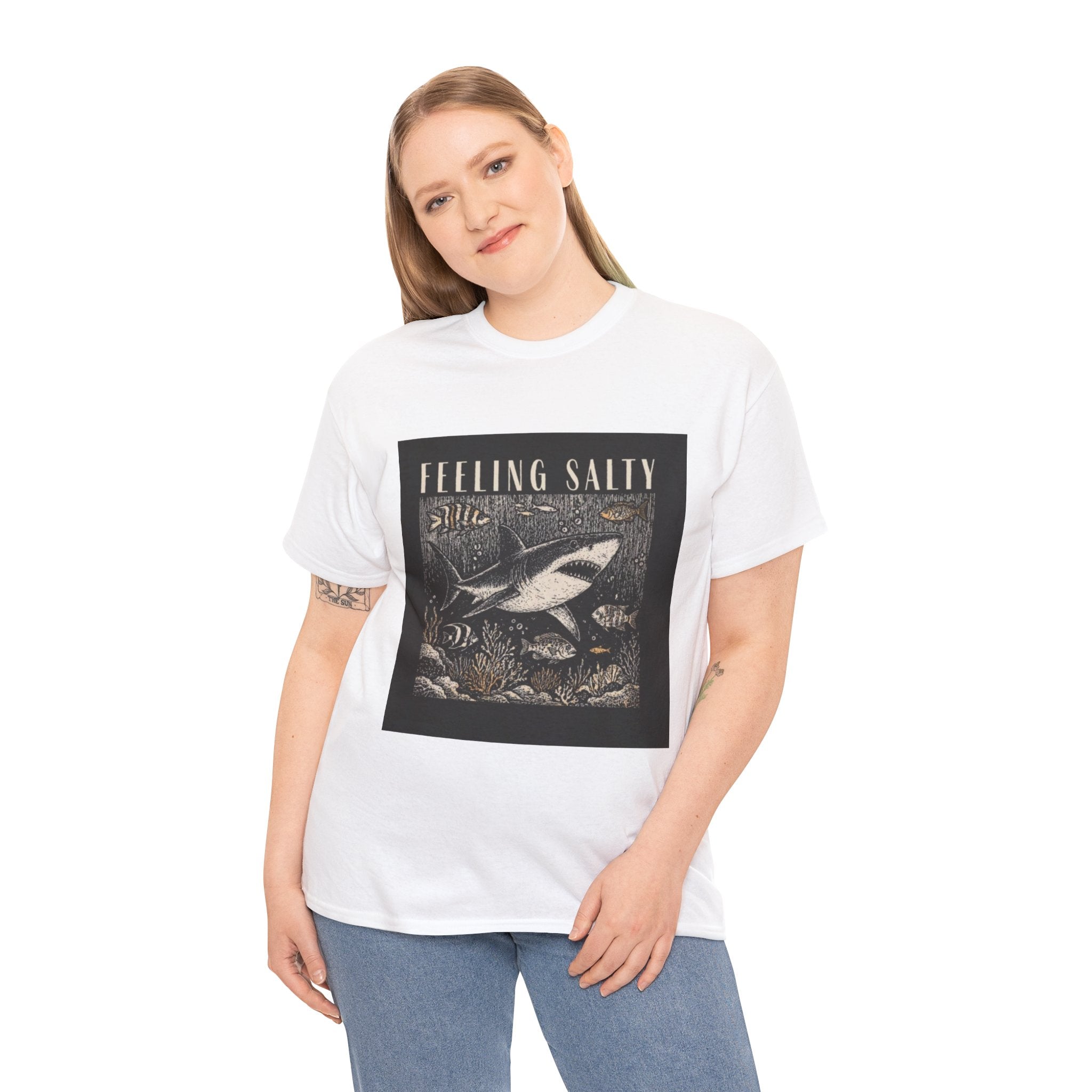 Feeling Salty Shark T-Shirt – Vintage Ocean Graphic Tee
