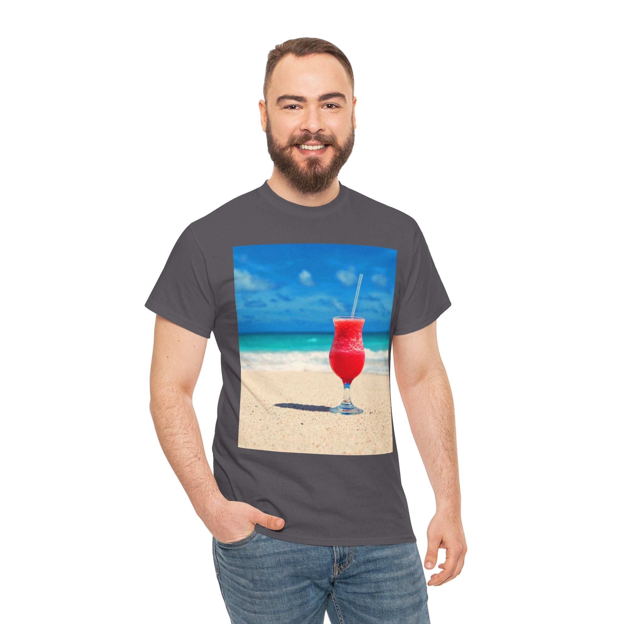 Tropical Beach Cocktail Graphic Tee (Summer Vacation Drink)