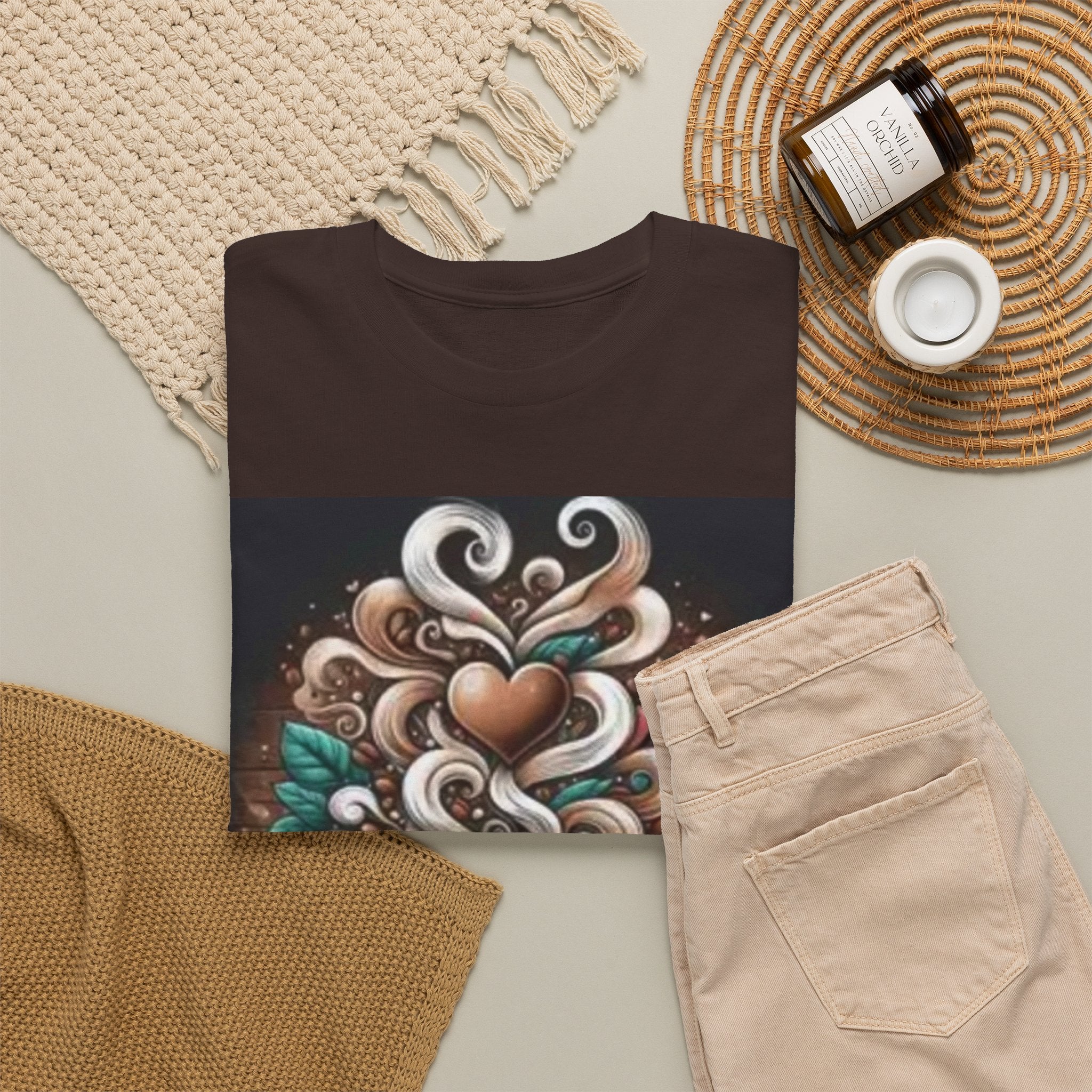 Coffee Cup T-Shirt — Whimsical Steaming Heart Coffee Design