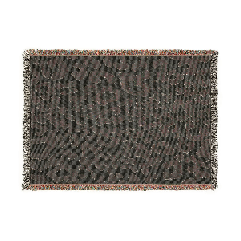 Leopard Print Woven Blanket — Cozy Fringe Throw for Living Room, Bedroom & Travel