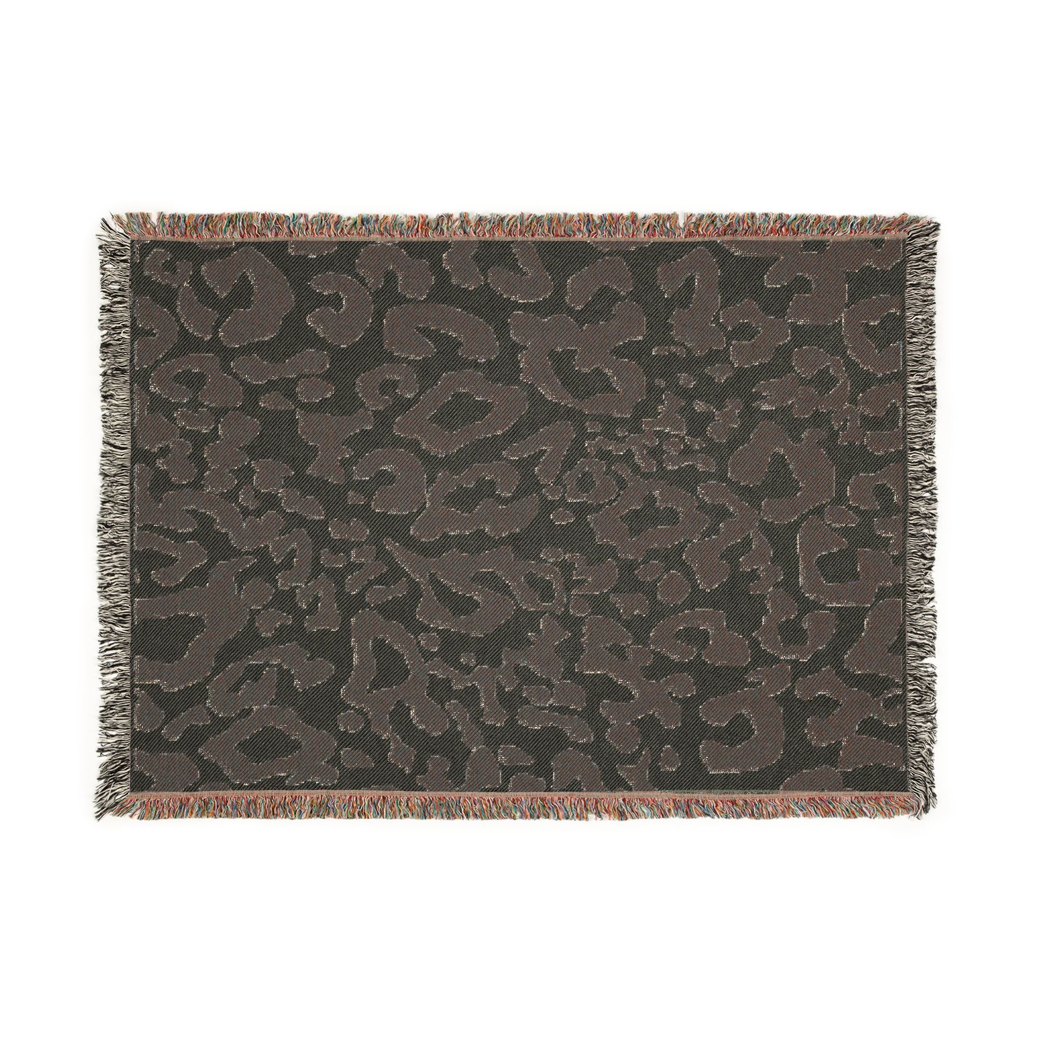 Leopard Print Woven Blanket — Cozy Fringe Throw for Living Room, Bedroom & Travel