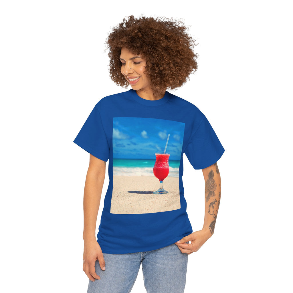 Tropical Beach Cocktail Graphic Tee (Summer Vacation Drink)