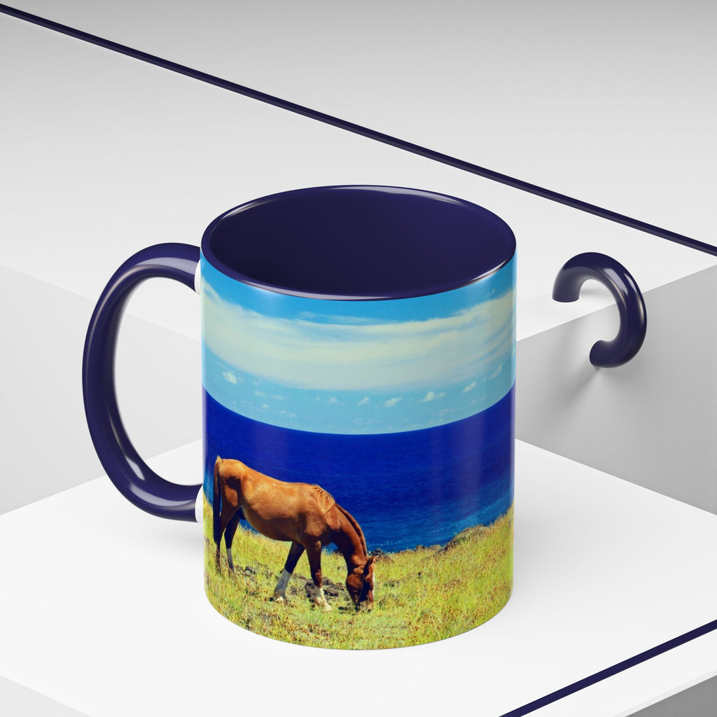 Coastal Landscape Accent Coffee Mug – Ocean View Beach Scene (11/15oz)