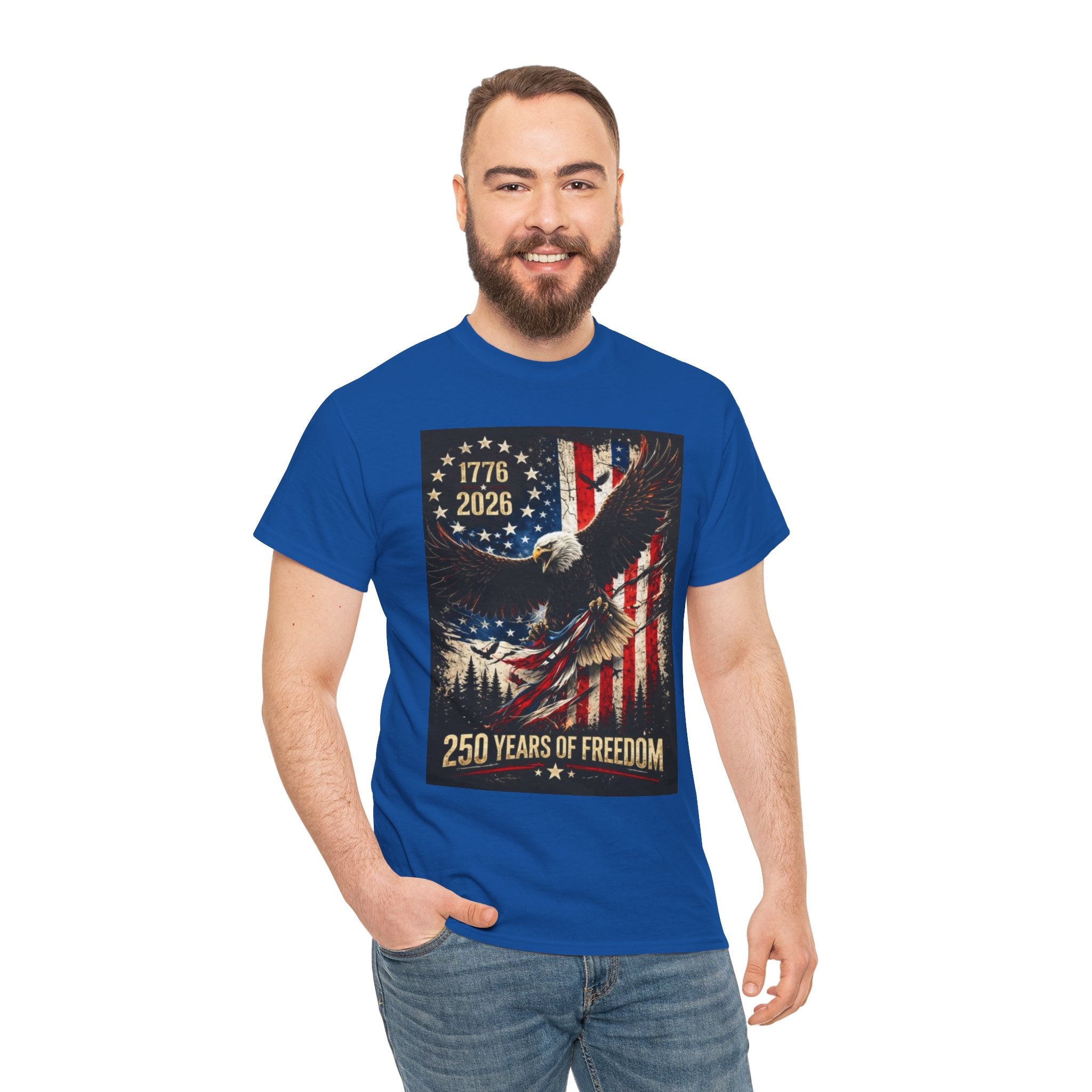 Patriotic Tee — 1776–2026 Bald Eagle "250 Years of Freedom" Shirt