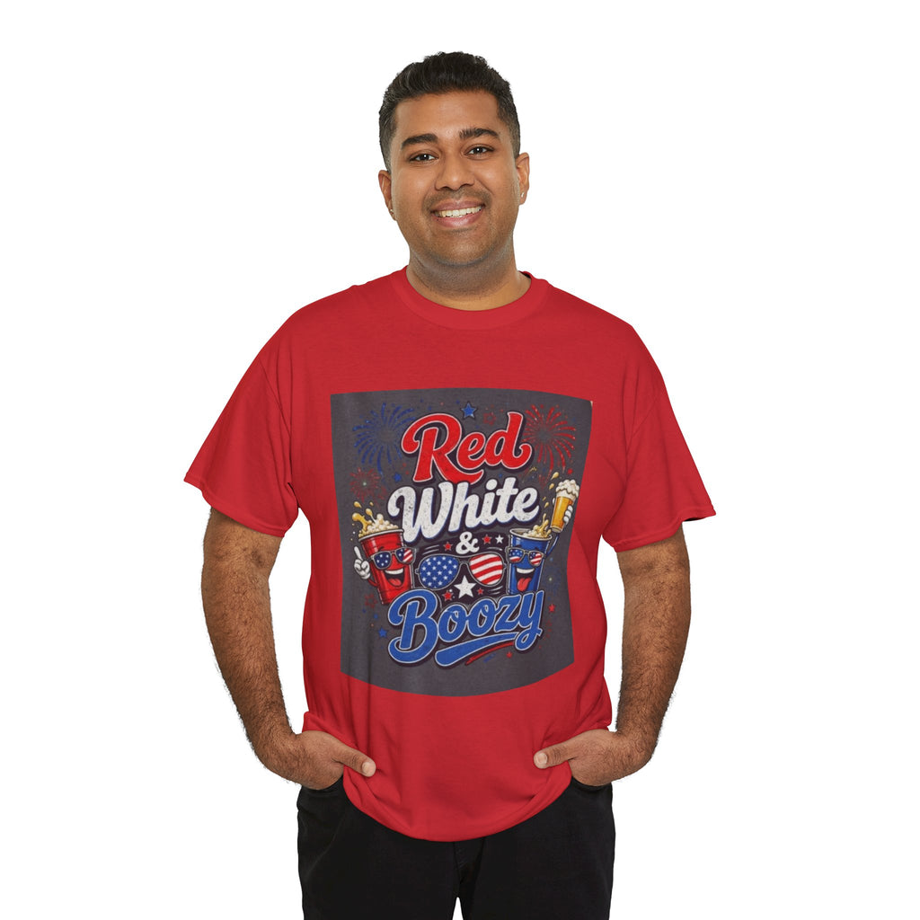 Red White & Boozy T-Shirt – Patriotic 4th of July Party Tee
