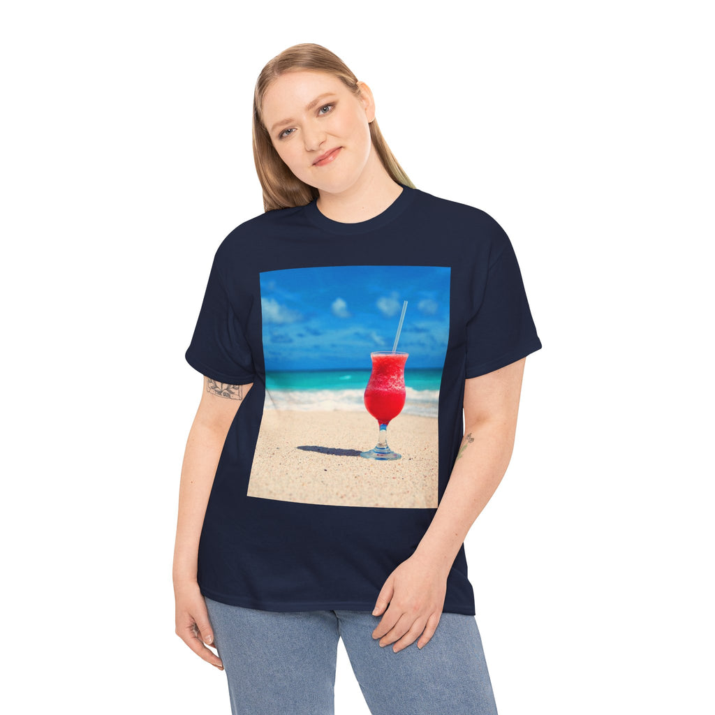 Tropical Beach Cocktail Graphic Tee (Summer Vacation Drink)