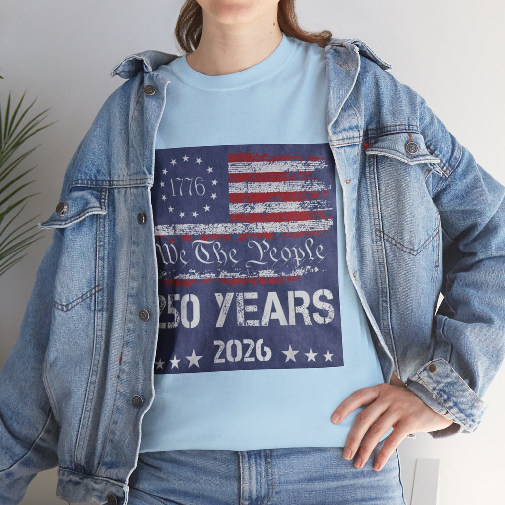 T-Shirt — Vintage 'We The People 250 Years 2026' Patriotic American Flag Tee