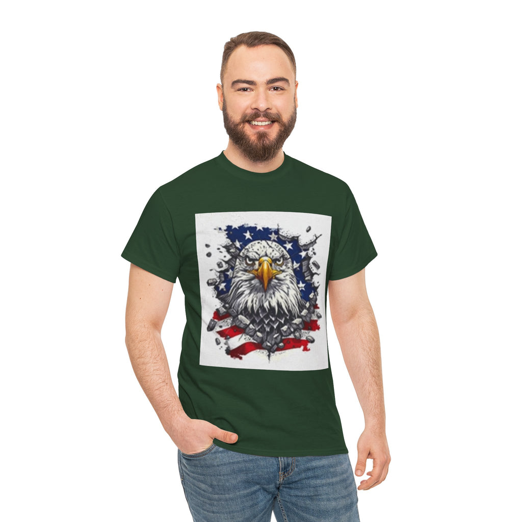 Eagle American Flag T-Shirt — Patriotic Bald Eagle Graphic Tee for 4th of July