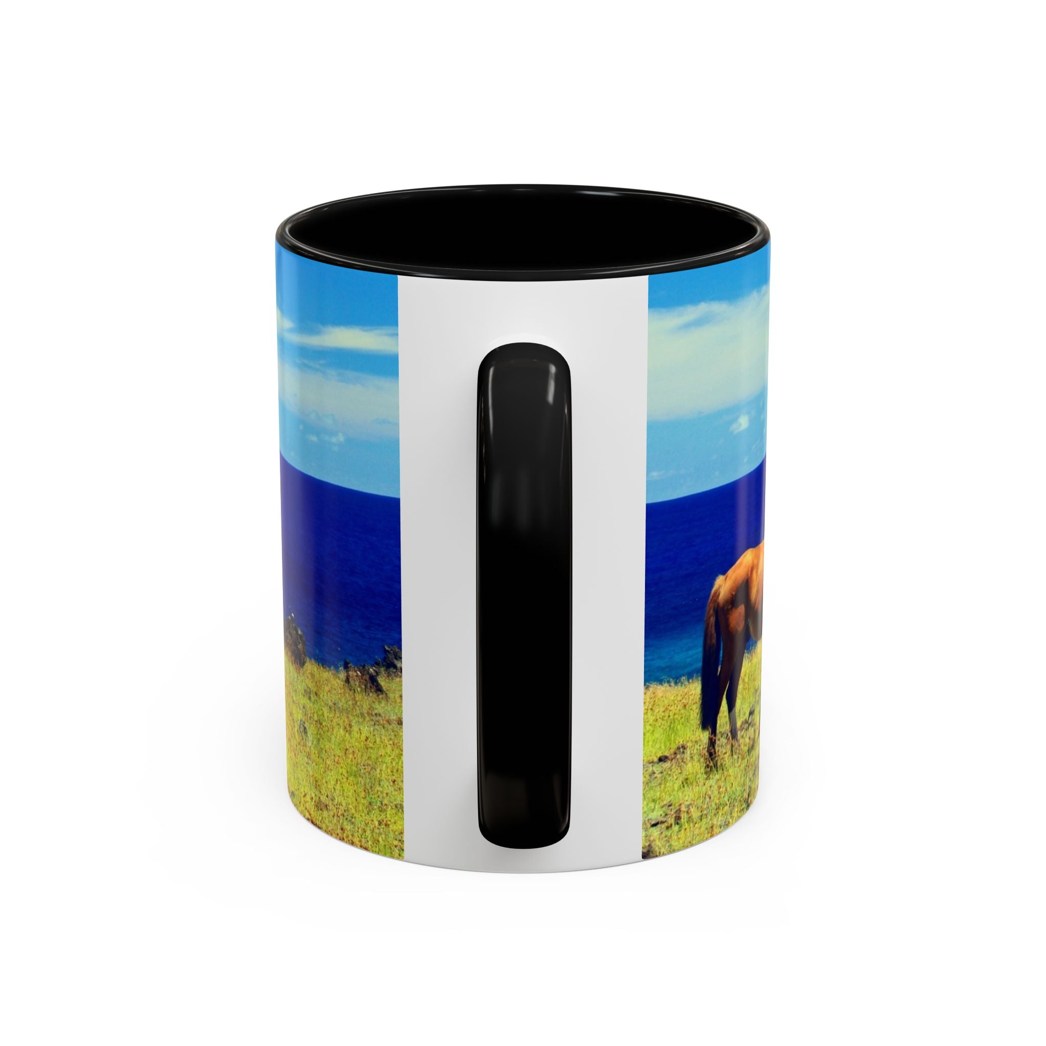Coastal Landscape Accent Coffee Mug – Ocean View Beach Scene (11/15oz)