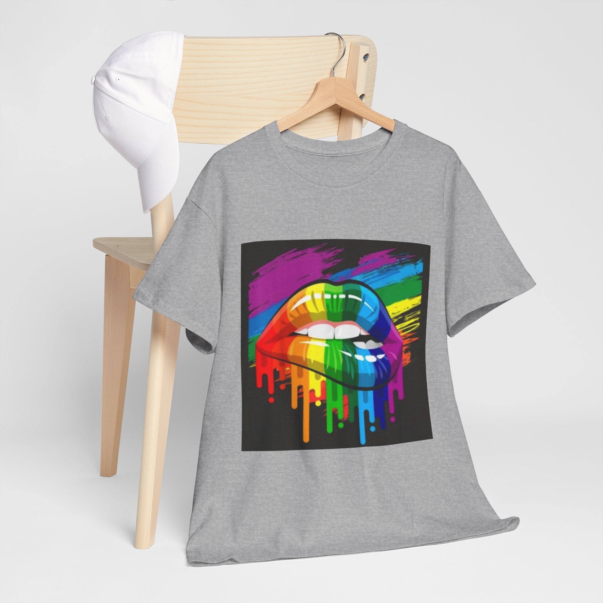 T-Shirt — Rainbow Drip Lips Pride Graphic Tee
