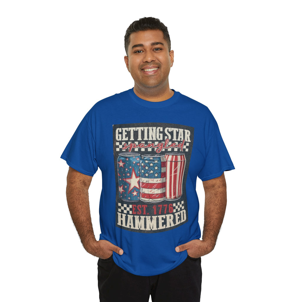 Getting Star Hammered Tee — Patriotic 4th of July Beer Can T-Shirt (Est. 1776)
