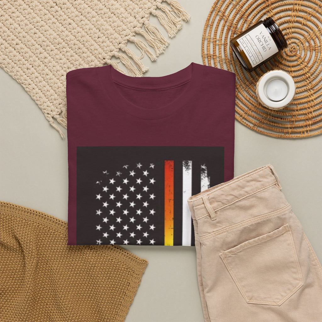 LGBTQ+ Pride Flag T‑Shirt — Distressed American Flag with Rainbow Stripe