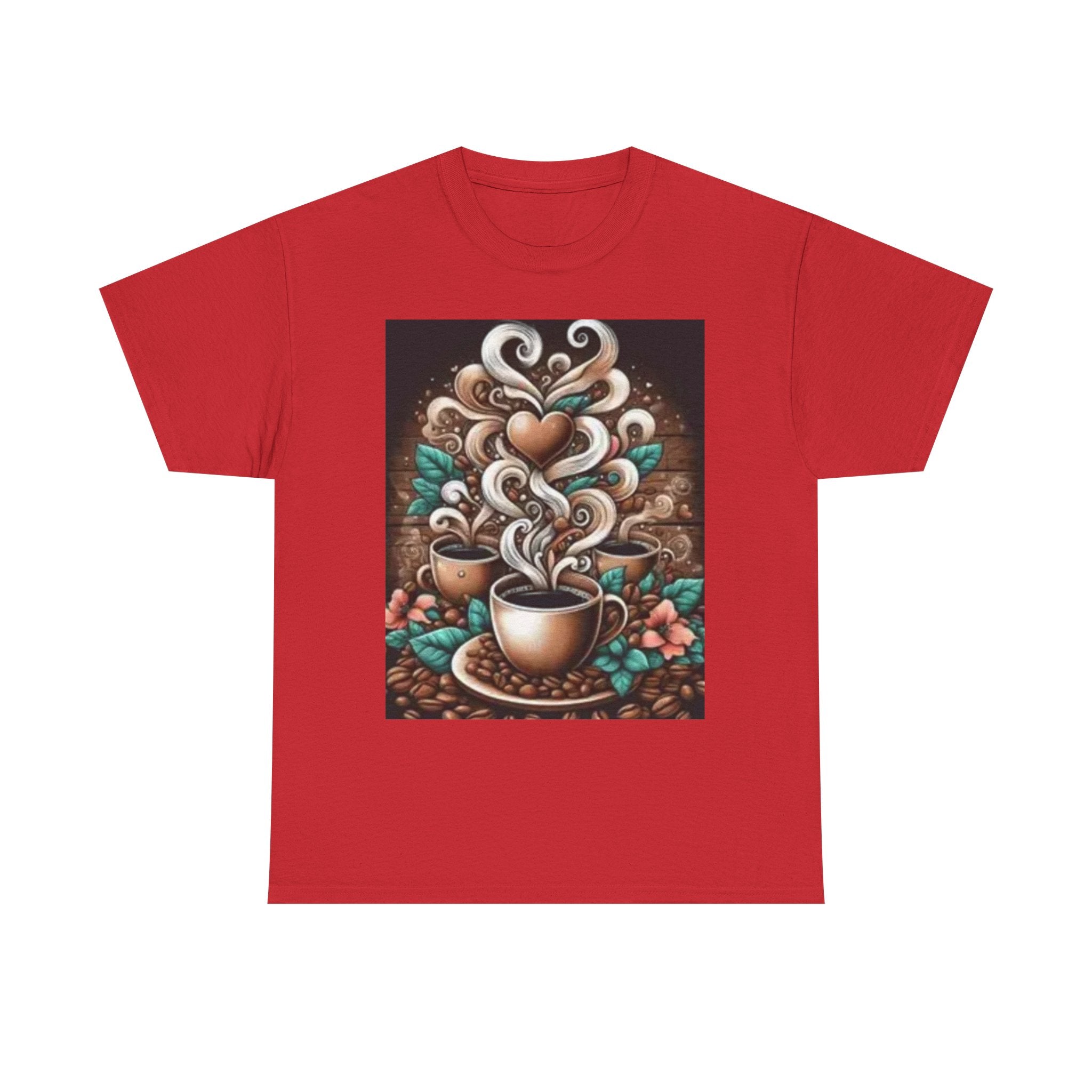 Coffee Cup T-Shirt — Whimsical Steaming Heart Coffee Design