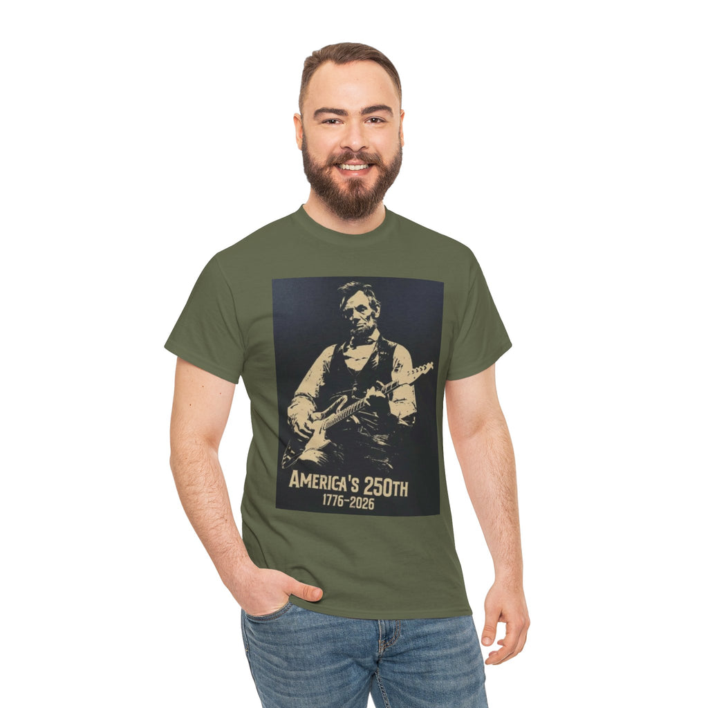 America's 250th Guitar Tee — 1776–2026 Patriotic Rock T‑Shirt