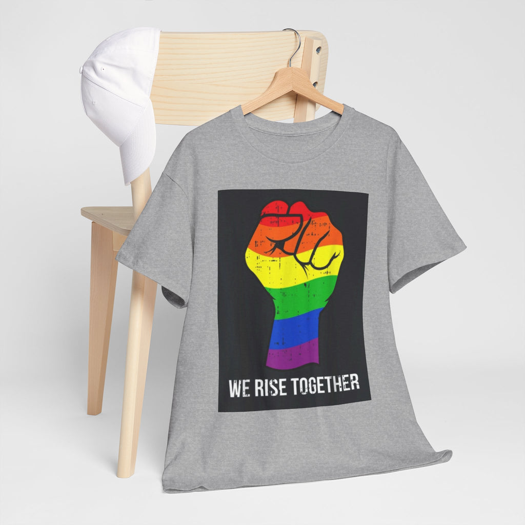 We Rise Together Rainbow Fist T-Shirt
