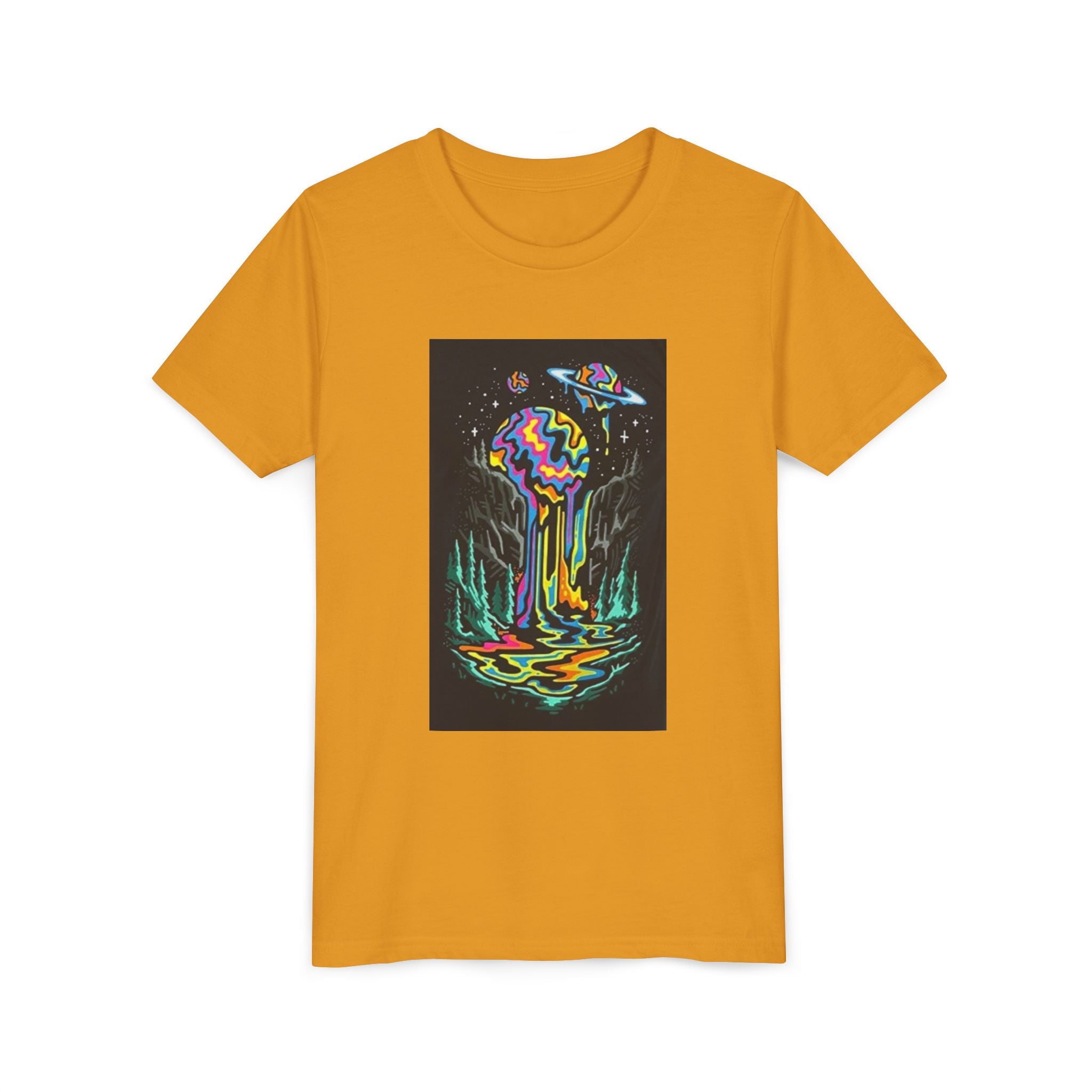 Youth Tee — Neon Drip Planet Space Graphic