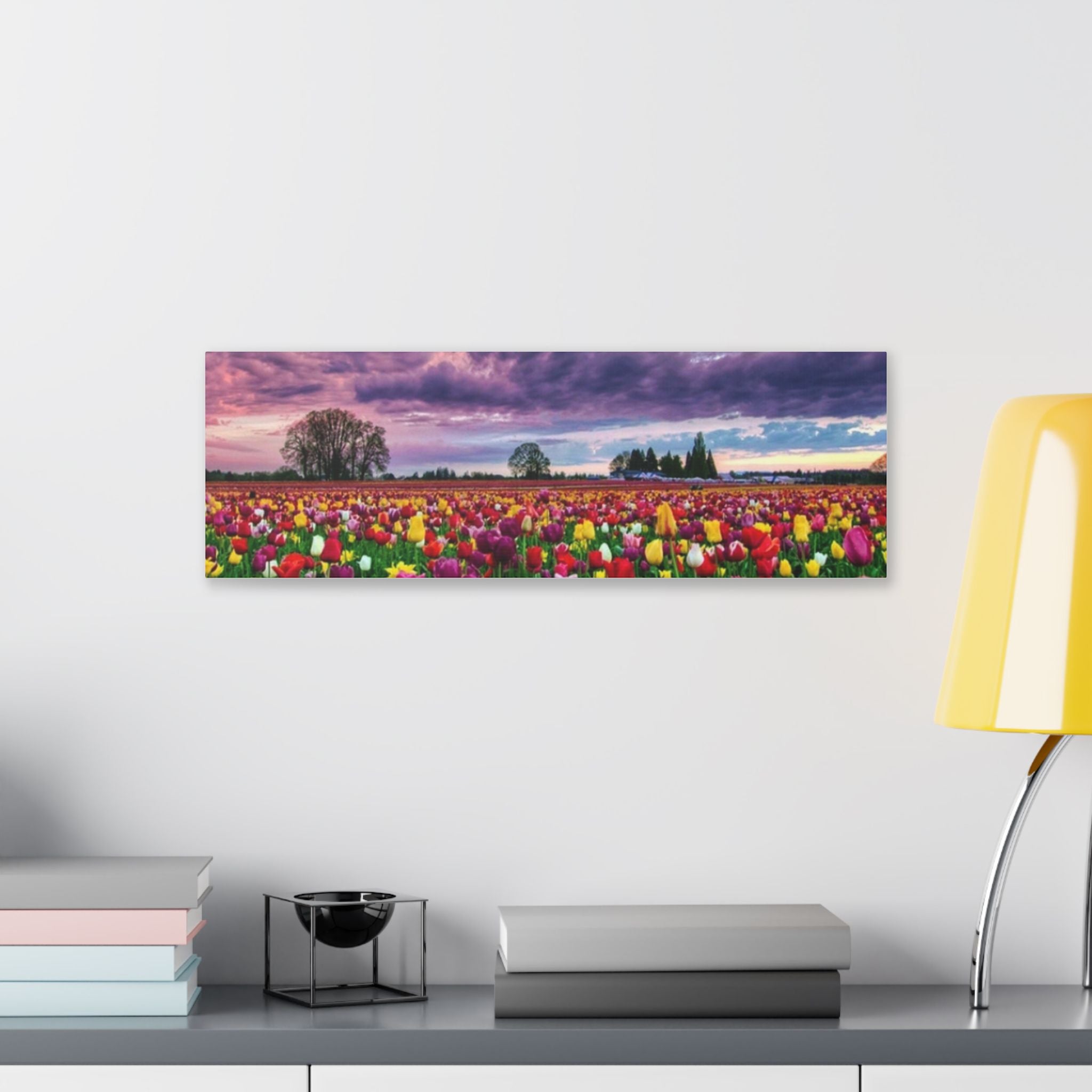 Tulip Field Sunset Canvas Print