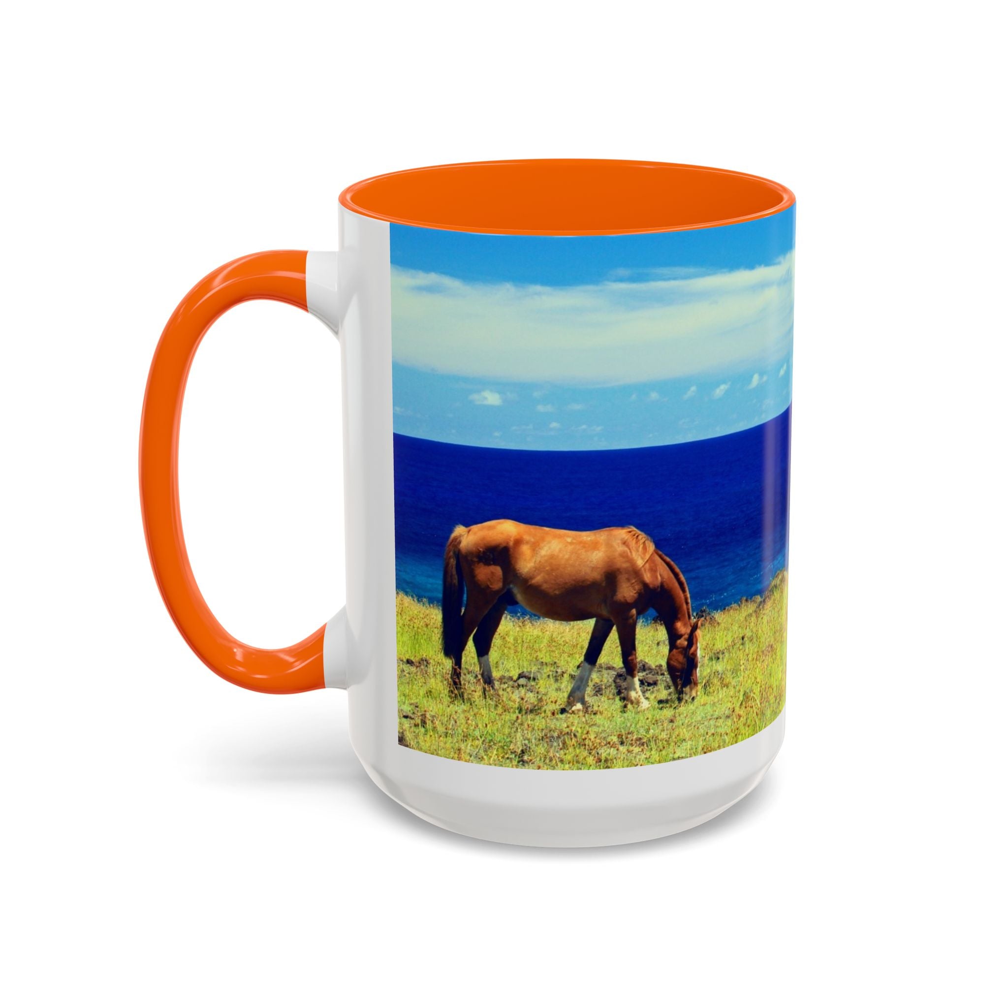 Coastal Landscape Accent Coffee Mug – Ocean View Beach Scene (11/15oz)