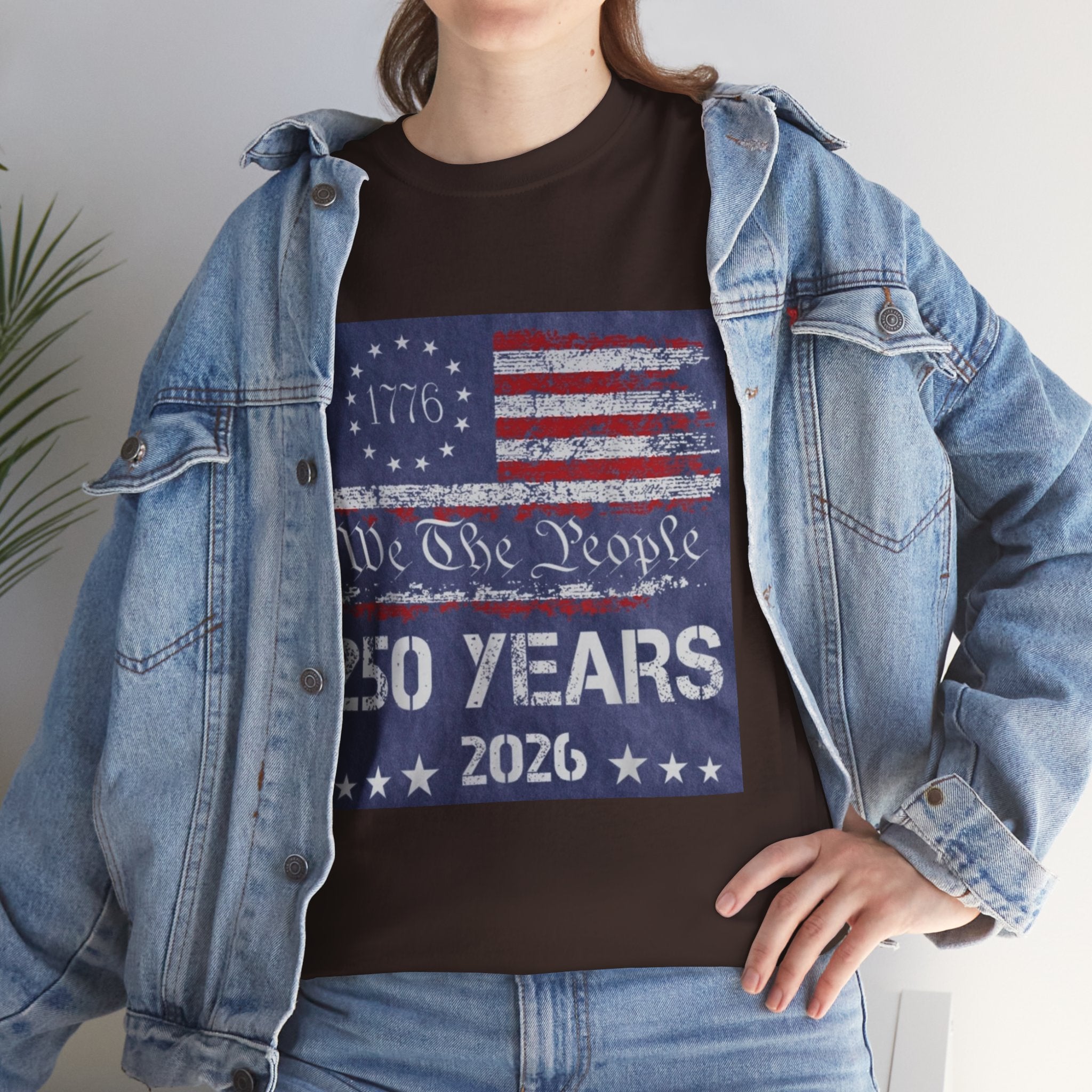 T-Shirt — Vintage 'We The People 250 Years 2026' Patriotic American Flag Tee