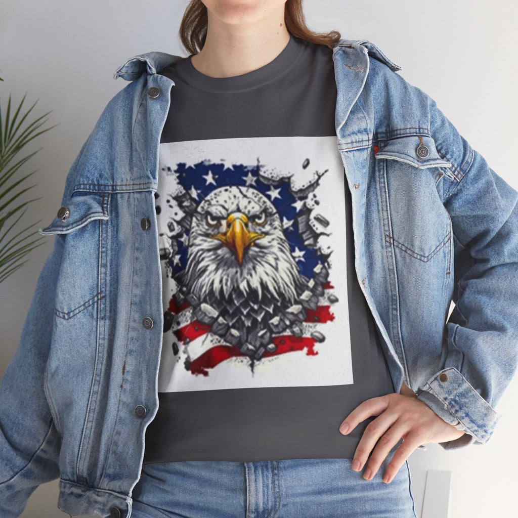Eagle American Flag T-Shirt — Patriotic Bald Eagle Graphic Tee for 4th of July