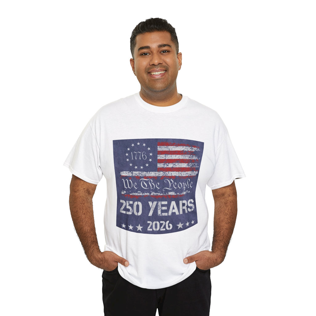 T-Shirt — Vintage 'We The People 250 Years 2026' Patriotic American Flag Tee