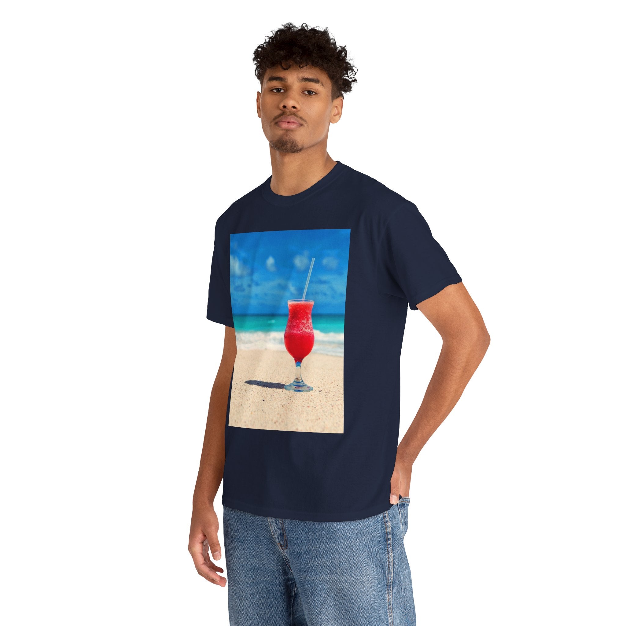 Tropical Beach Cocktail Graphic Tee (Summer Vacation Drink)