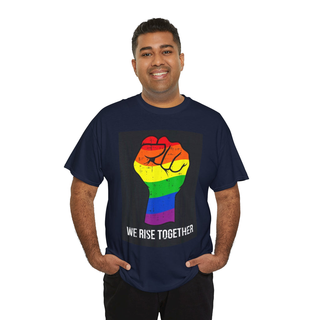 We Rise Together Rainbow Fist T-Shirt