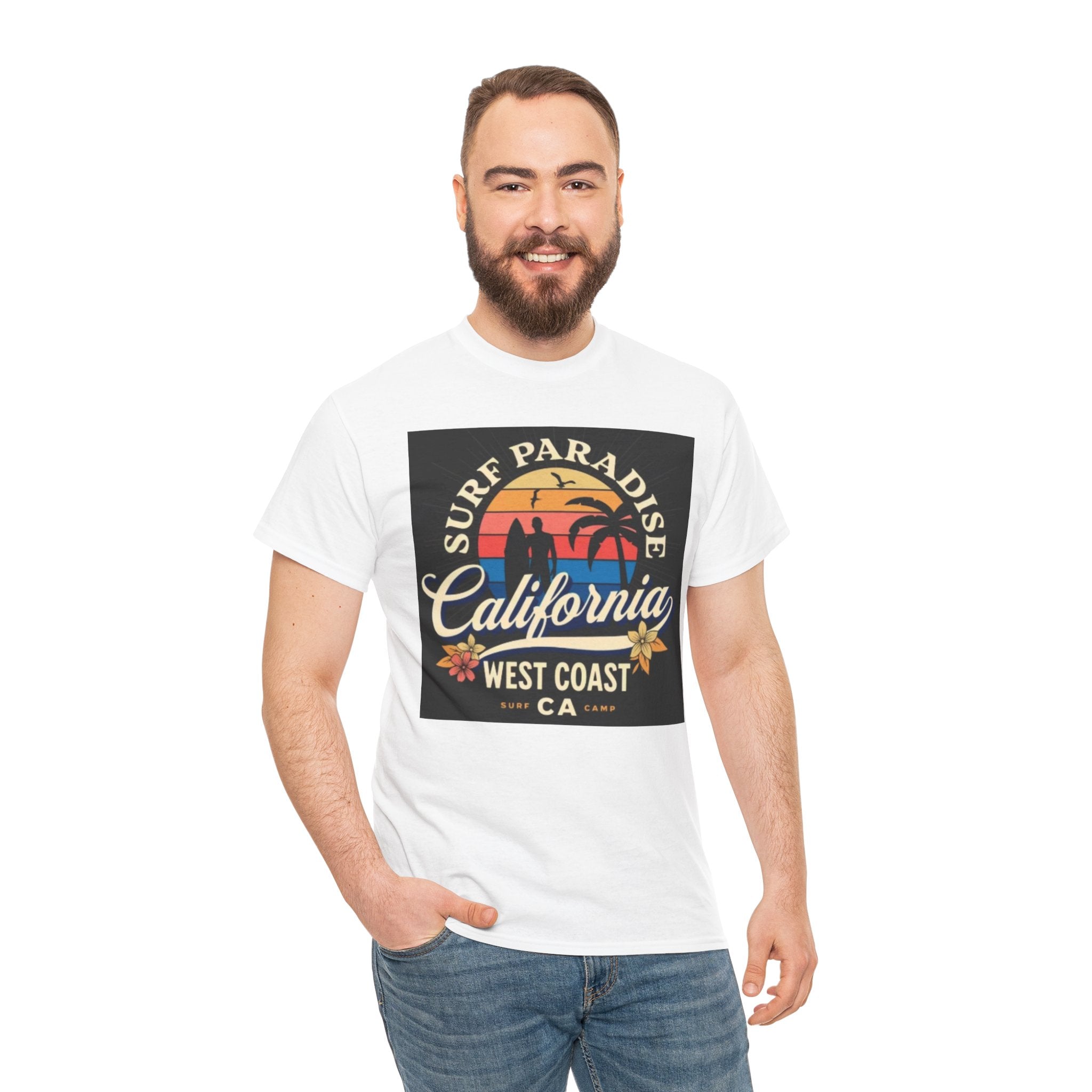 California Surf Paradise Tee — West Coast CA Vintage Sunset Graphic T-Shirt