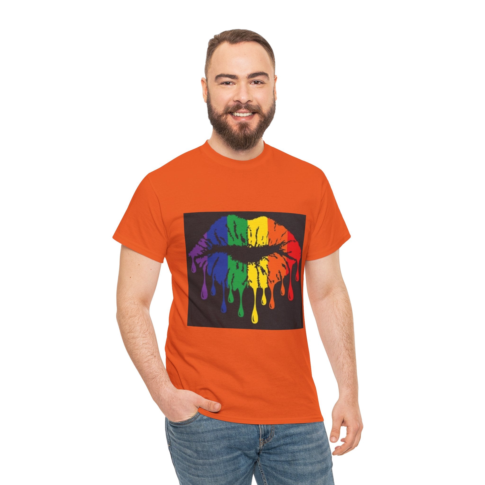Rainbow Drip Kiss T-Shirt – LGBTQ+ Pride Graphic Tee