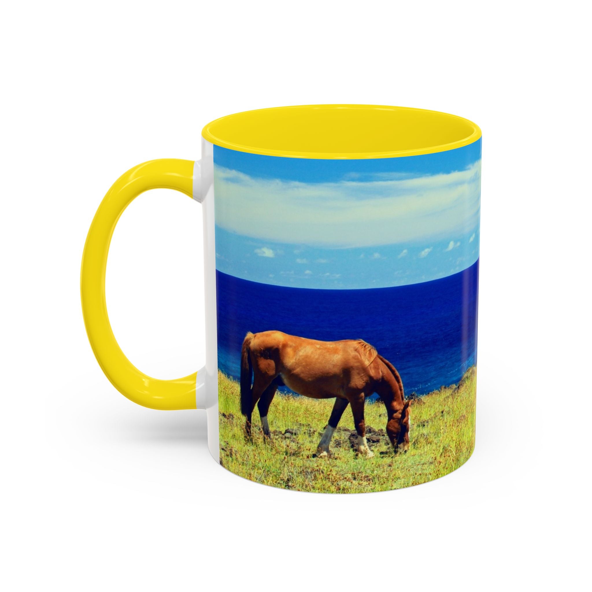 Coastal Landscape Accent Coffee Mug – Ocean View Beach Scene (11/15oz)