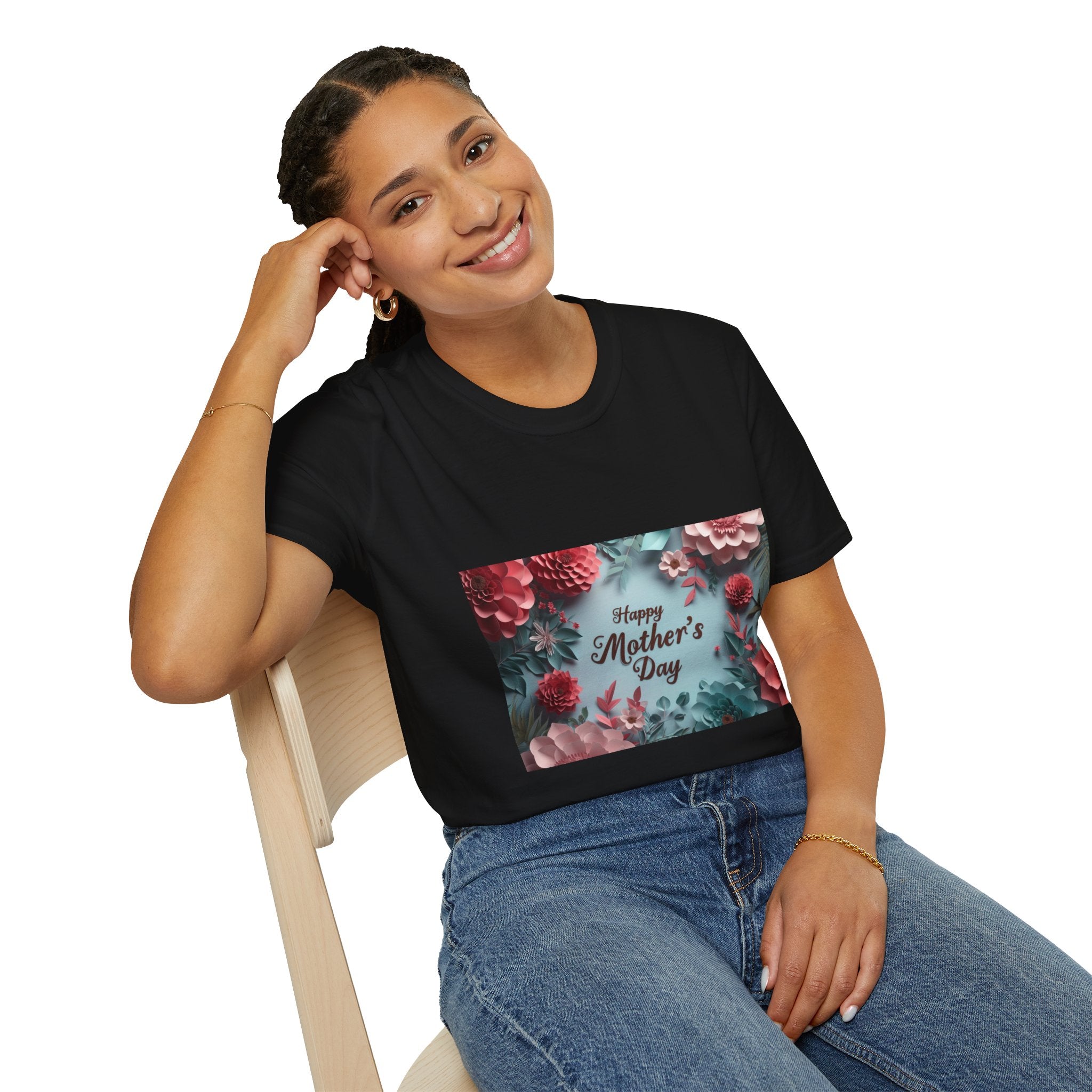 Mother's Day Floral T-Shirt — "Happy Mother's Day" Garden Bouquet Tee
