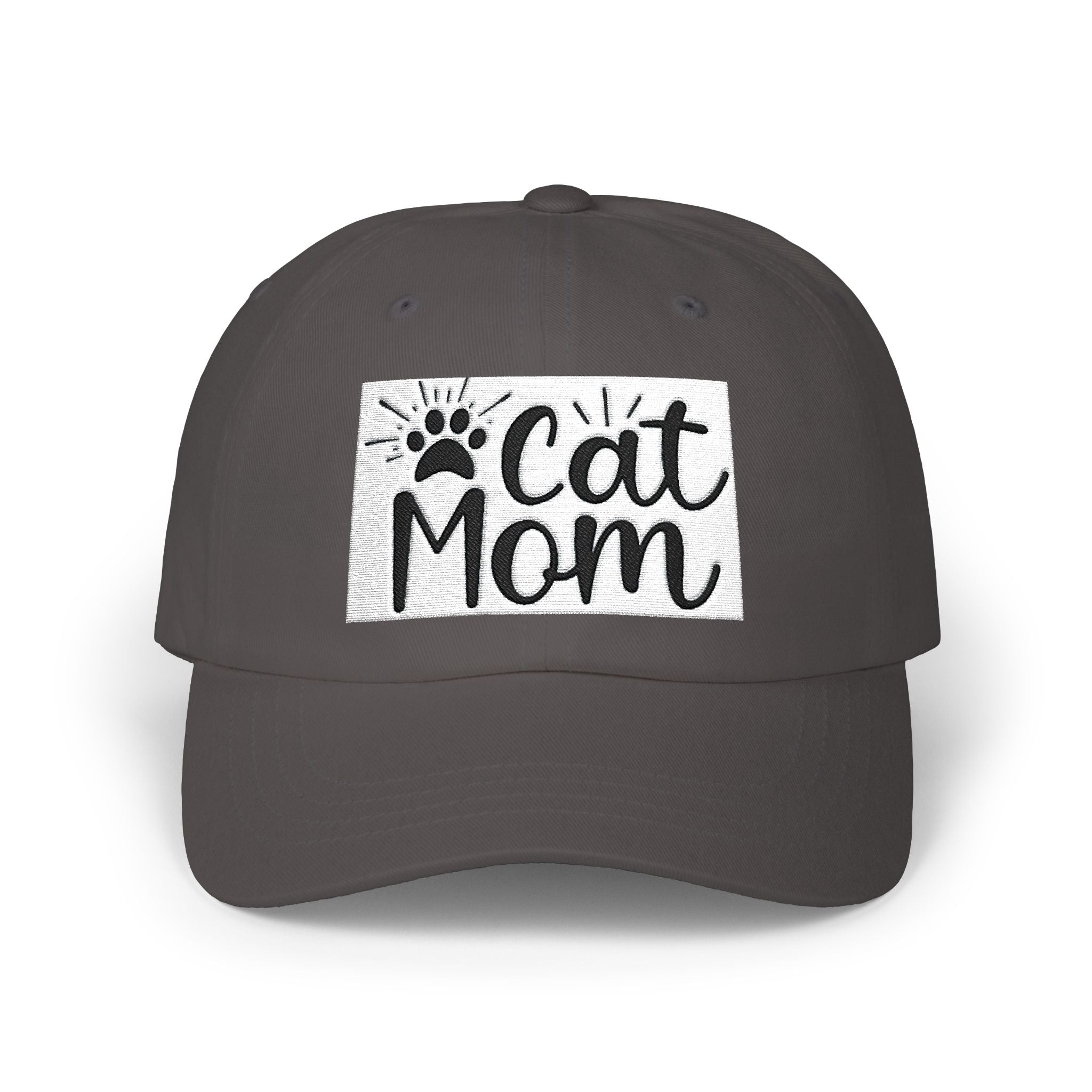 Cat Mom Dad Cap – White Embroidered Cat Mom Baseball Hat