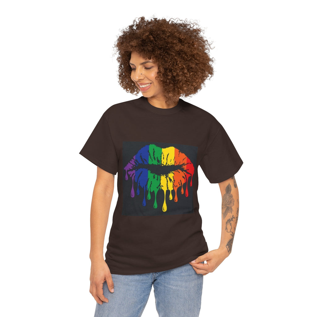 Rainbow Drip Kiss T-Shirt – LGBTQ+ Pride Graphic Tee