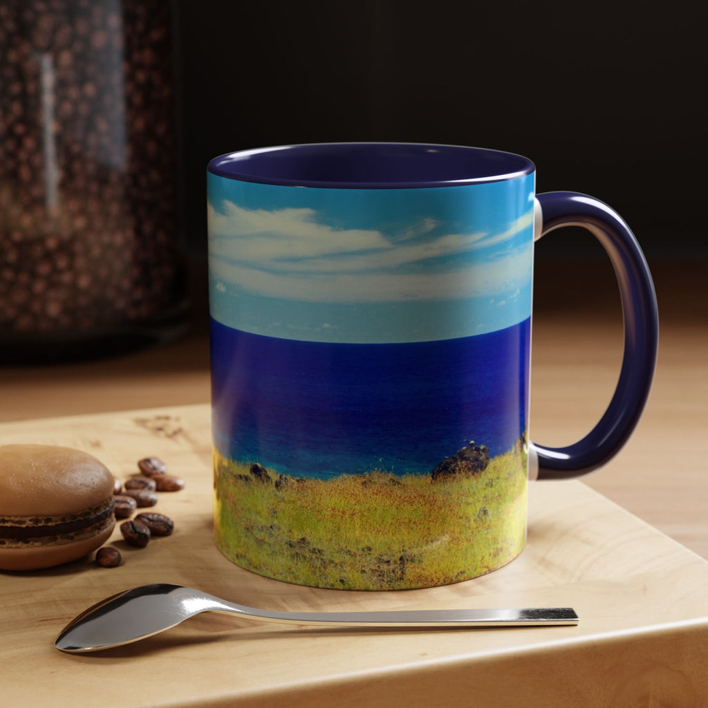 Coastal Landscape Accent Coffee Mug – Ocean View Beach Scene (11/15oz)
