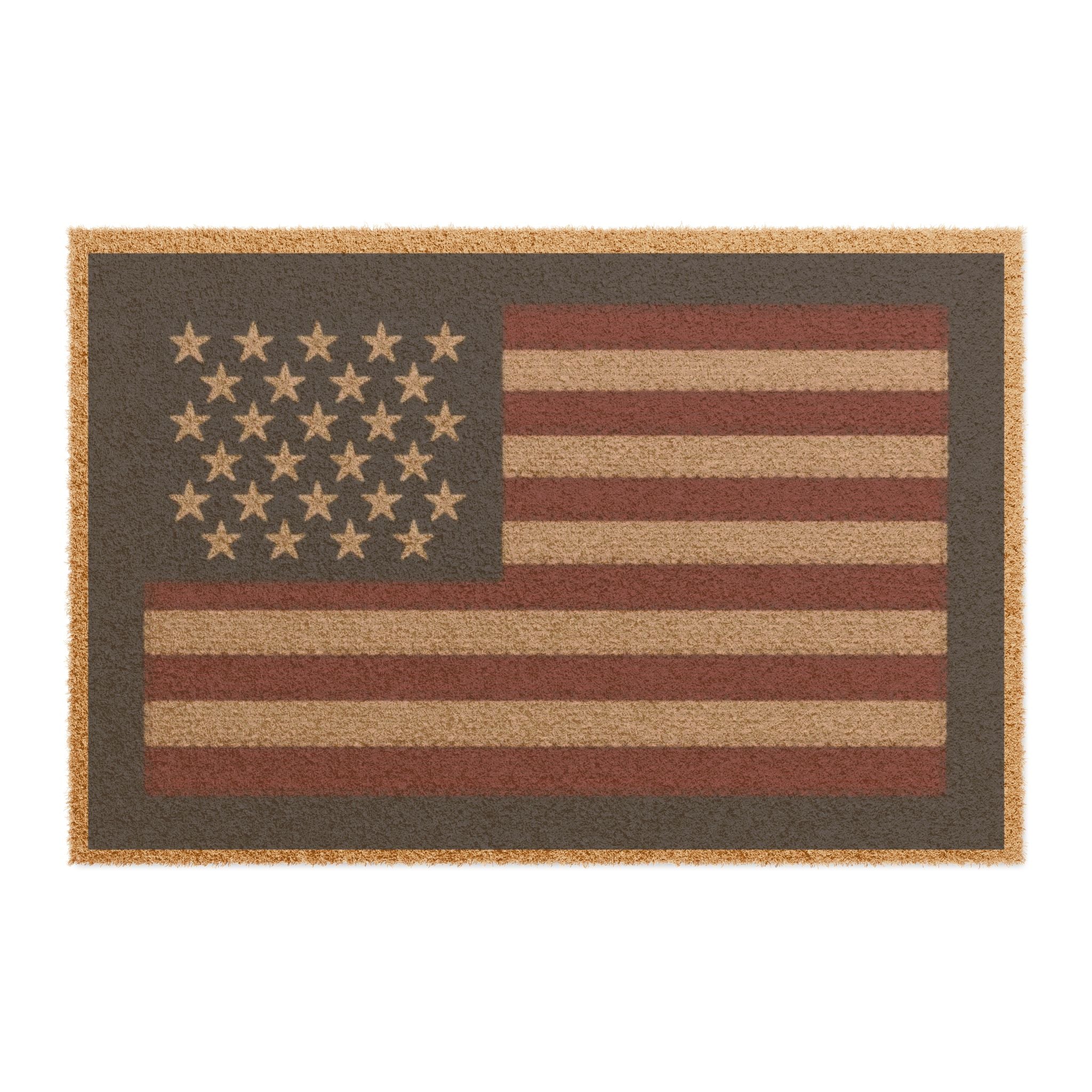 Rustic American Flag Doormat — Patriotic Welcome Rug