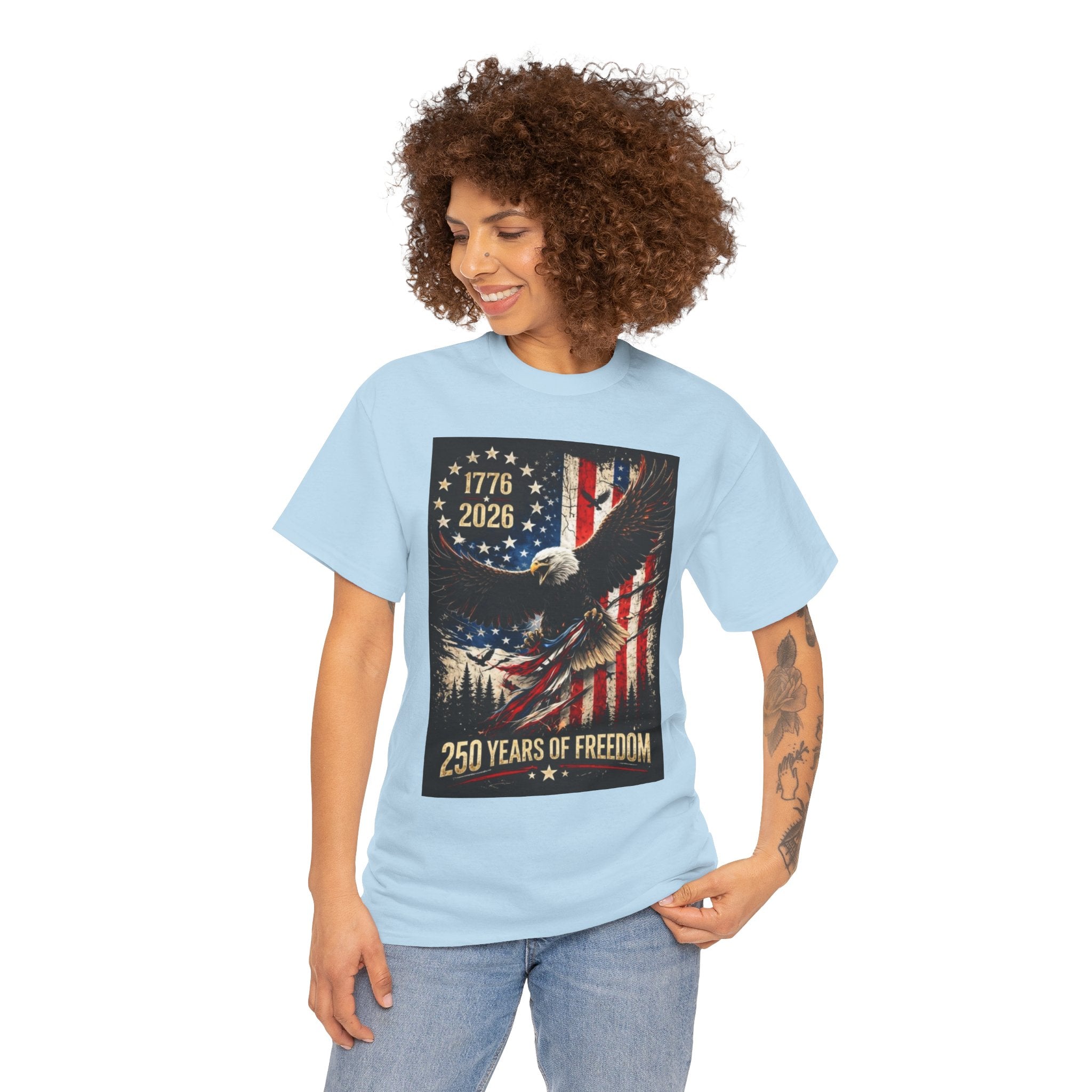 Patriotic Tee — 1776–2026 Bald Eagle "250 Years of Freedom" Shirt