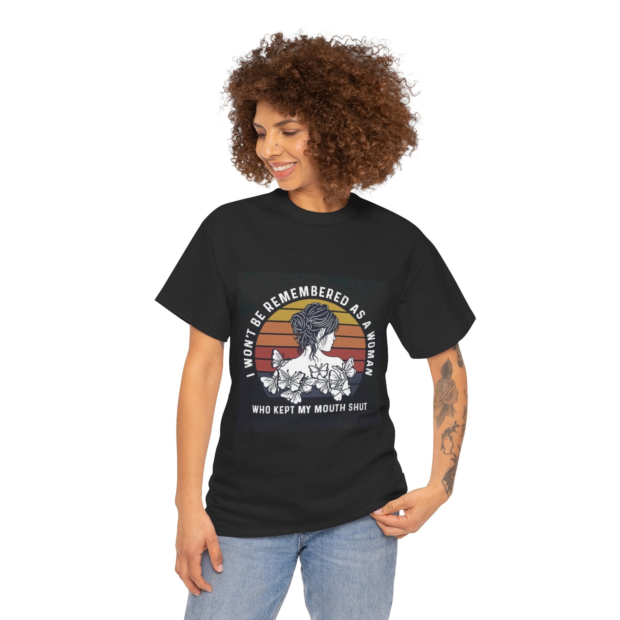 Graphic Tee — "I Won’t Be Remembered As A Woman Who Kept My Mouth Shut" Feminist Retro Floral T-Shirt