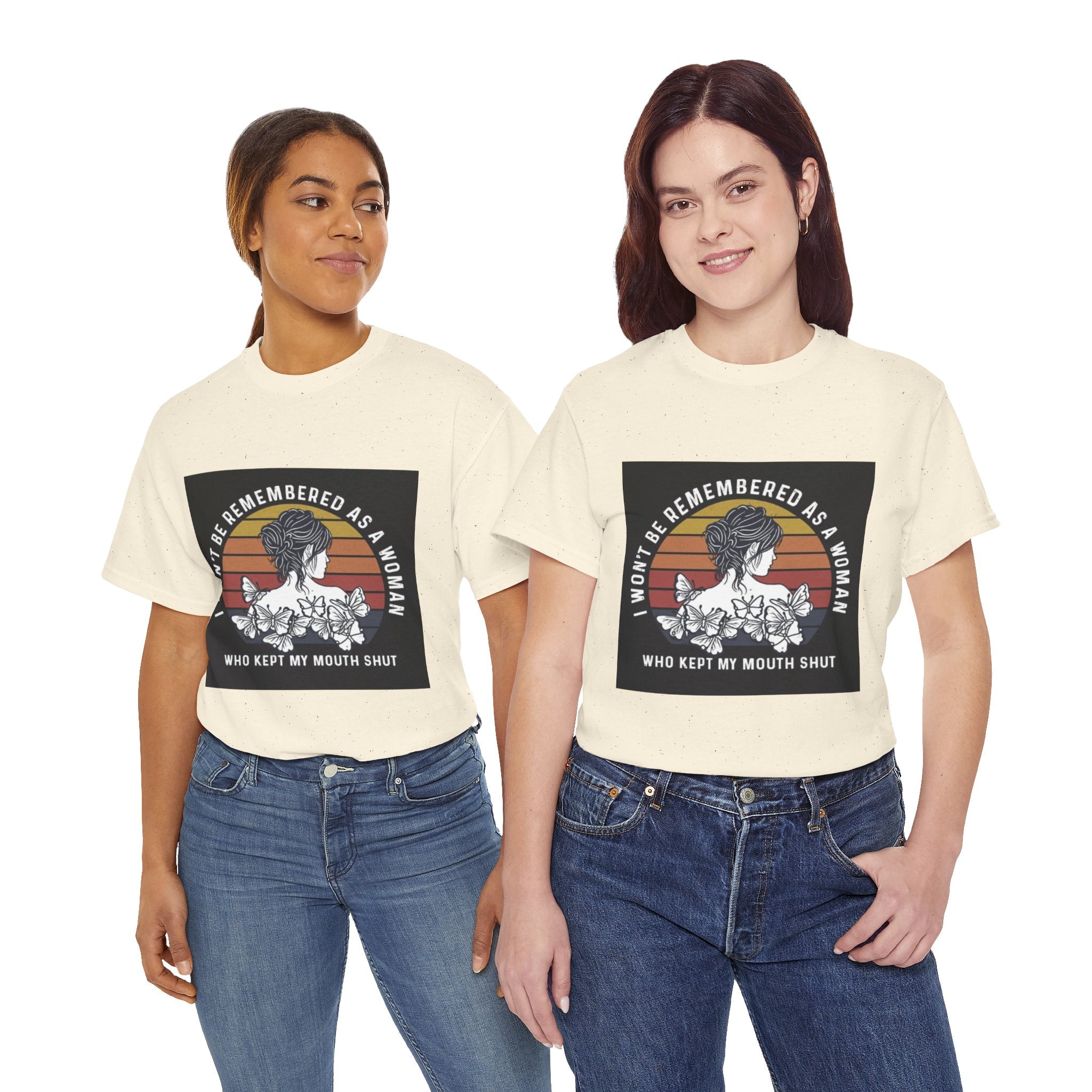 Graphic Tee — "I Won’t Be Remembered As A Woman Who Kept My Mouth Shut" Feminist Retro Floral T-Shirt