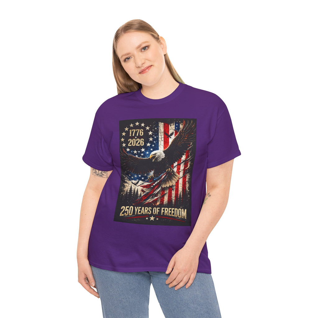 Patriotic Tee — 1776–2026 Bald Eagle "250 Years of Freedom" Shirt